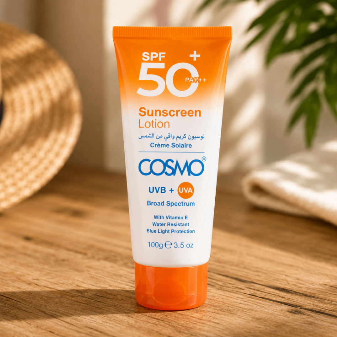 کرم ضد آفتاب کازمو SPF50 PA+++ مدل Sunscreen Lotion حجم 100 گرم