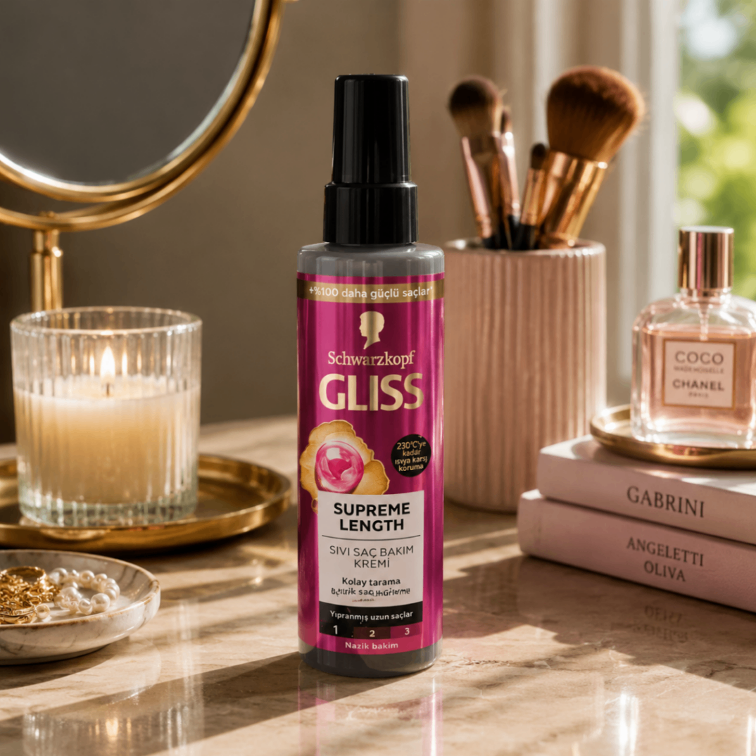 اسپری دوفاز گلیس Schwarzkopf Gliss Supreme Length حجم 200 میلی‌لیتر