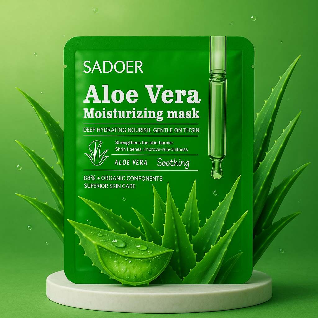 ماسک ورقه‌ای آلوئه‌ورا مرطوب‌کننده سادور (آبرسان عمیق، تسکین‌دهنده و تقویت‌کننده سد پوستی)