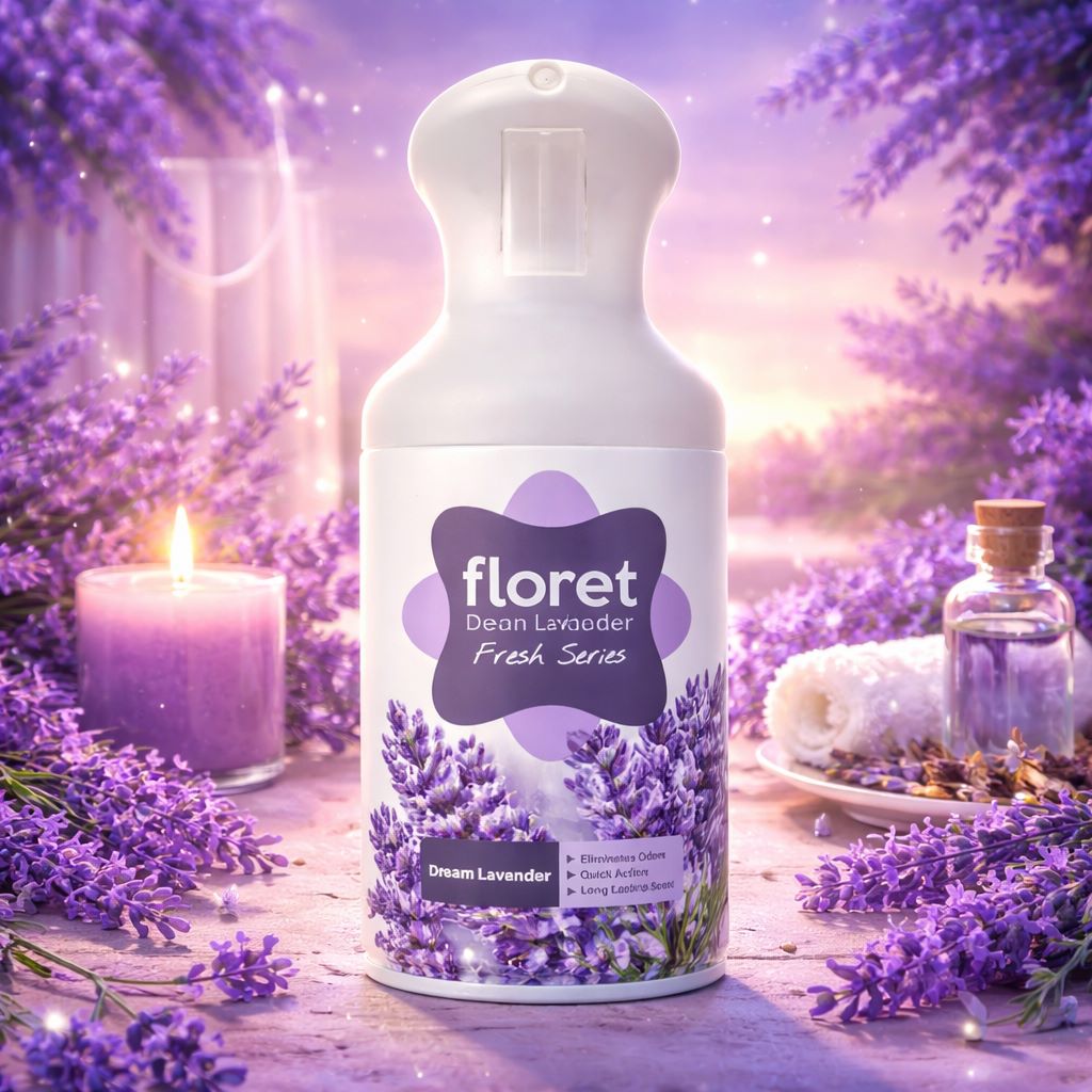 اسپری خوشبوکننده هوا فلورت Dream Lavender (خوشبوکننده محیط با رایحه اسطوخودوس آرامش‌بخش پخش بوی ملایم و ماندگار مناسب منزل اتاق خواب و فضاهای بسته) 250ML
