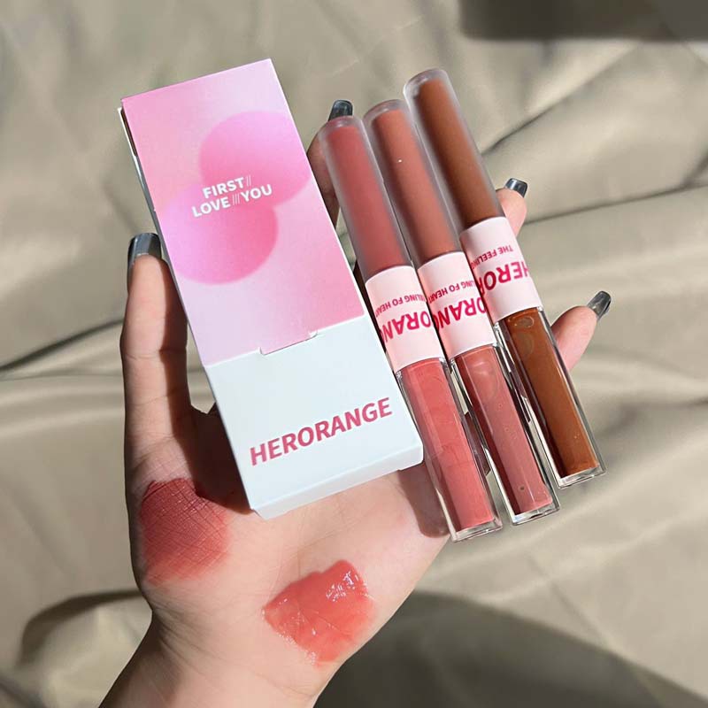 رژ لب مایع دو طرفه براق و مات HERORANGE(پک3عددی/1عددی)