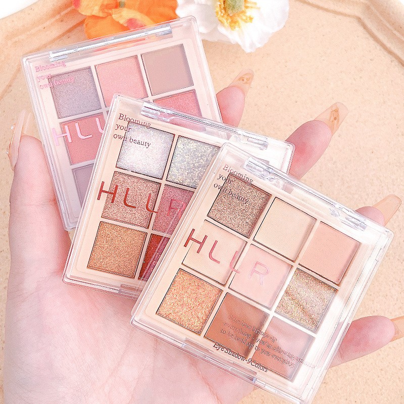 پالت سایه چشم پودری 9 رنگ HLLR مدل Blooming