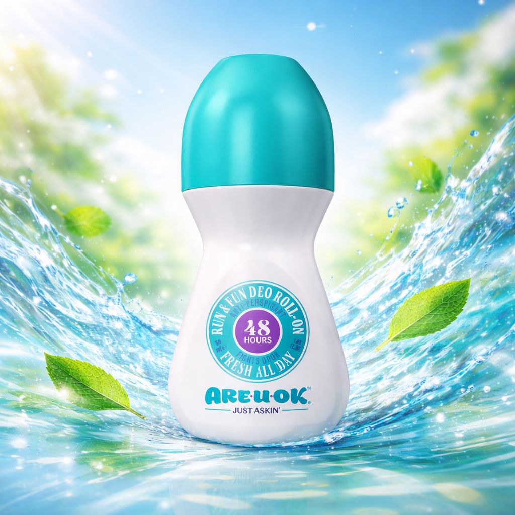 دئورولان ضد تعریق زنانه AREUOK مدل Run & Fun (کنترل تعریق بسیار قوی ماندگاری 48 ساعته رایحه خنک اسپرت شبیه نسیم تازه بعد از ورزش) 50m