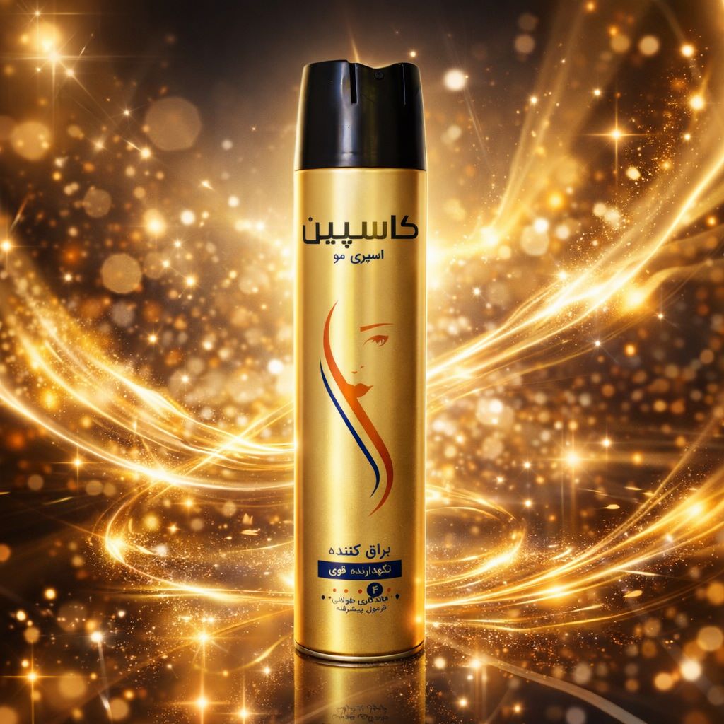 اسپری مو براق‌کننده کاسپین (ایجاد درخشندگی بدون چربی نگهدارندگی مناسب بدون ایجاد سفیدک مناسب استفاده روزانه و استایل مجلسی) 250ML
