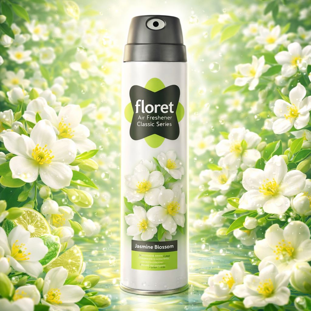 اسپری خوشبوکننده هوا فلورت Jasmine Blossom (خوشبوکننده با رایحه گلی یاس سفید ایجاد حس لطافت پخش بوی ملایم و ماندگار مناسب منزل محل کار و فضاهای بسته) 300ML