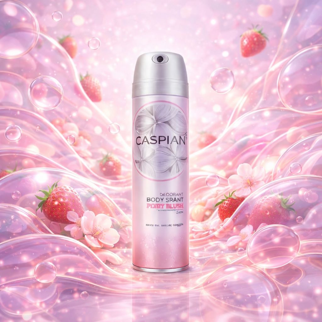 اسپری دئودورانت بدن زنانه کاسپین Pink Blush (خوشبوکننده بدن با رایحه ملایم شیرین و گلی،کنترل بوی نامطبوع بدن تا 24 ساعته مناسب استفاده روزانه و استایل زنانه) 150ML