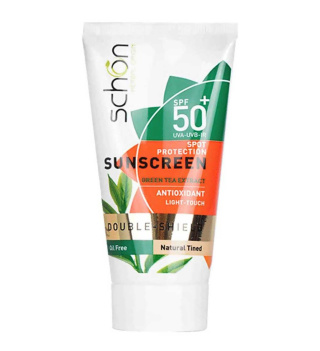 کرم ضدآفتاب رنگی فاقد چربی Spf50 پوست چرب Double-Shield شون - طبیعی