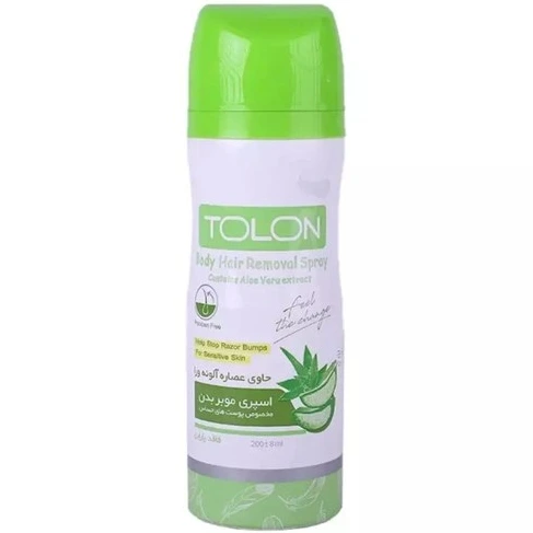 اسپری موبر بدن پوست حساس حاوی عصاره آلوئه ورا 200میل TOLON
