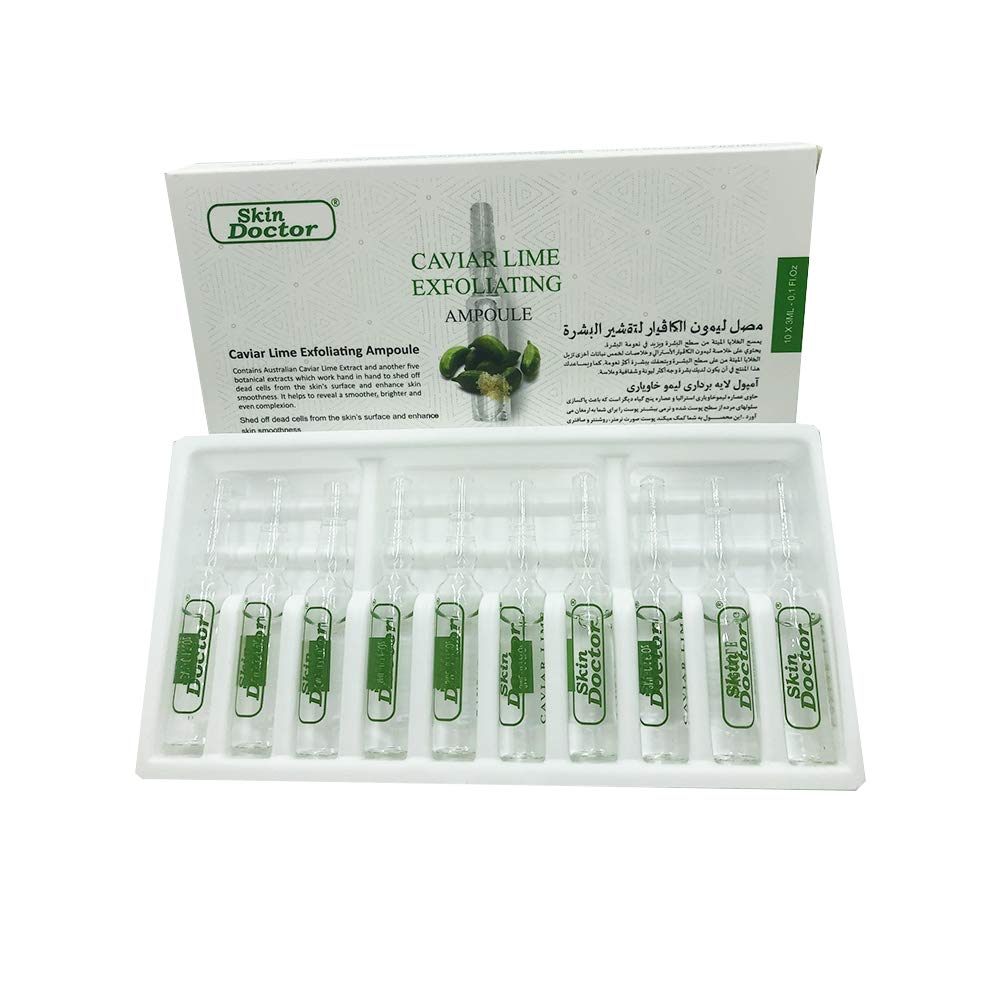 آمپول یا ویال لایه بردار لیمو خاویار دکتر اسکین پک 10 تایی