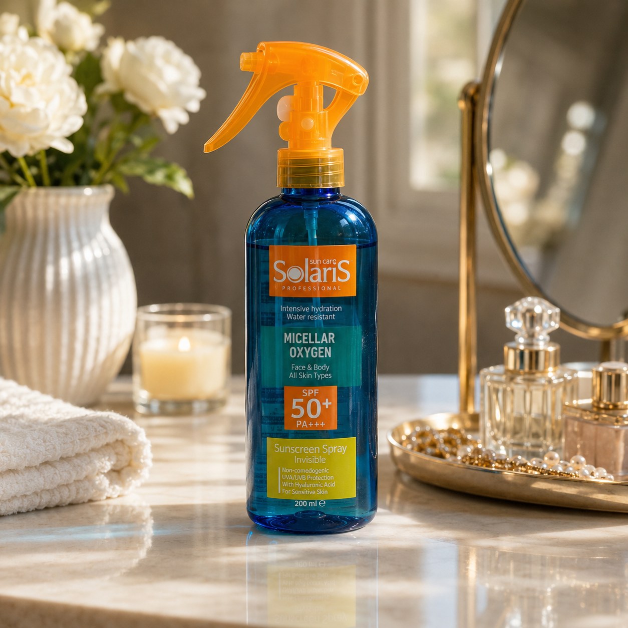 اسپری ضد آفتاب سولیدس مدل Micellar Newgen SPF50 حجم ۱۵۰ میل
