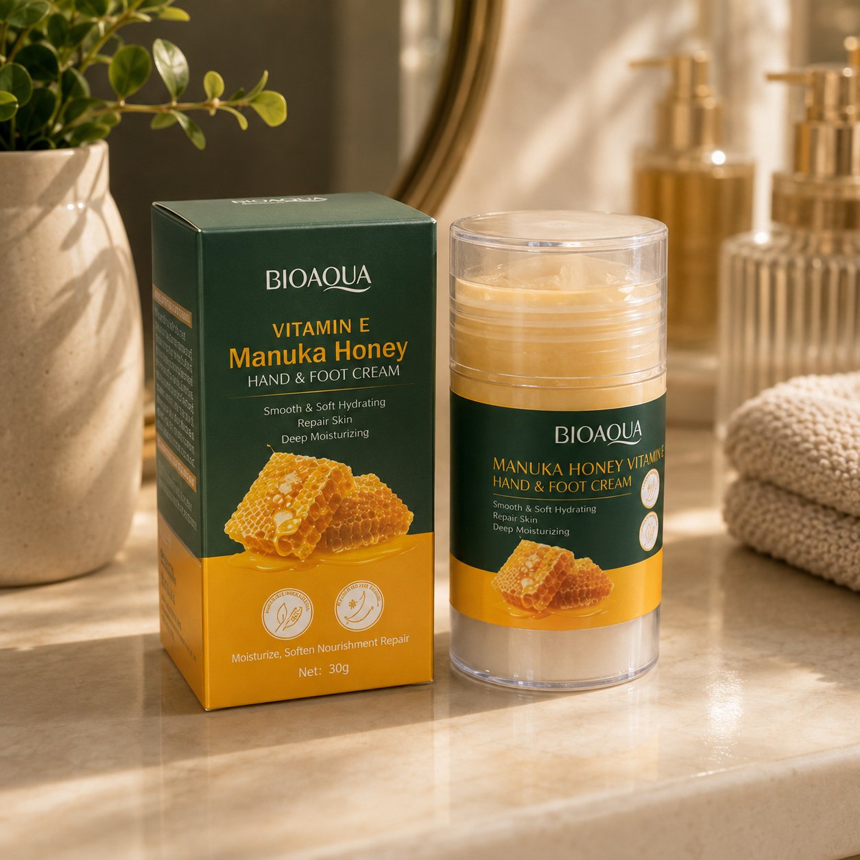 کرم دست و پا بیوآکوا مدل Manuka Honey حجم 30 گرم
