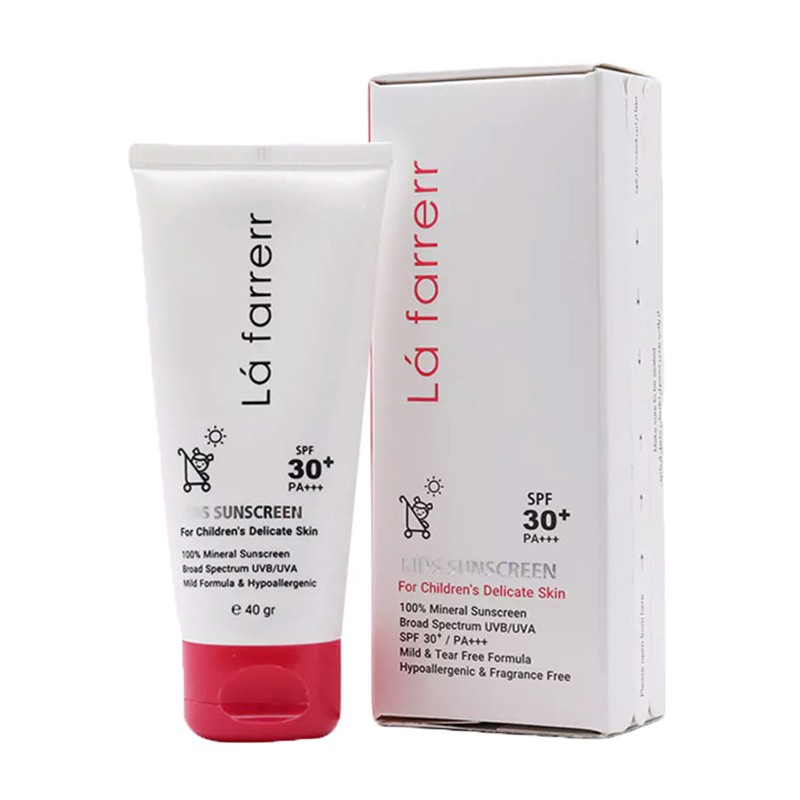 کرم ضد آفتاب مینرال پوست حساس و کودکان spf30 لافارر (صورتی) - 40g