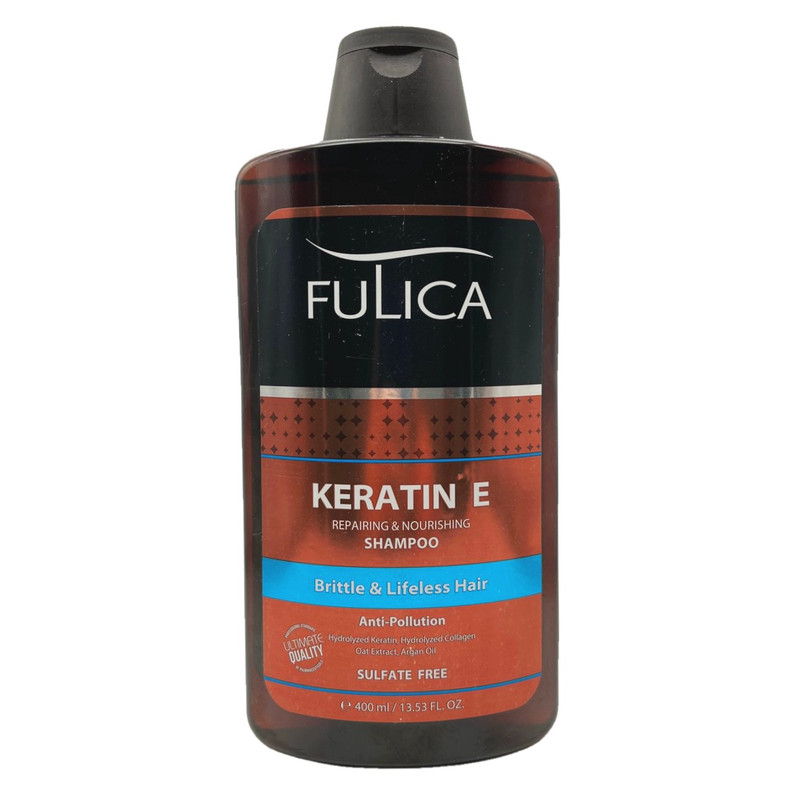 شامپو فاقد سولفات تقویت و ترمیم کننده موی آسیب دیده و موخوره فولیکا مدل Keratin E