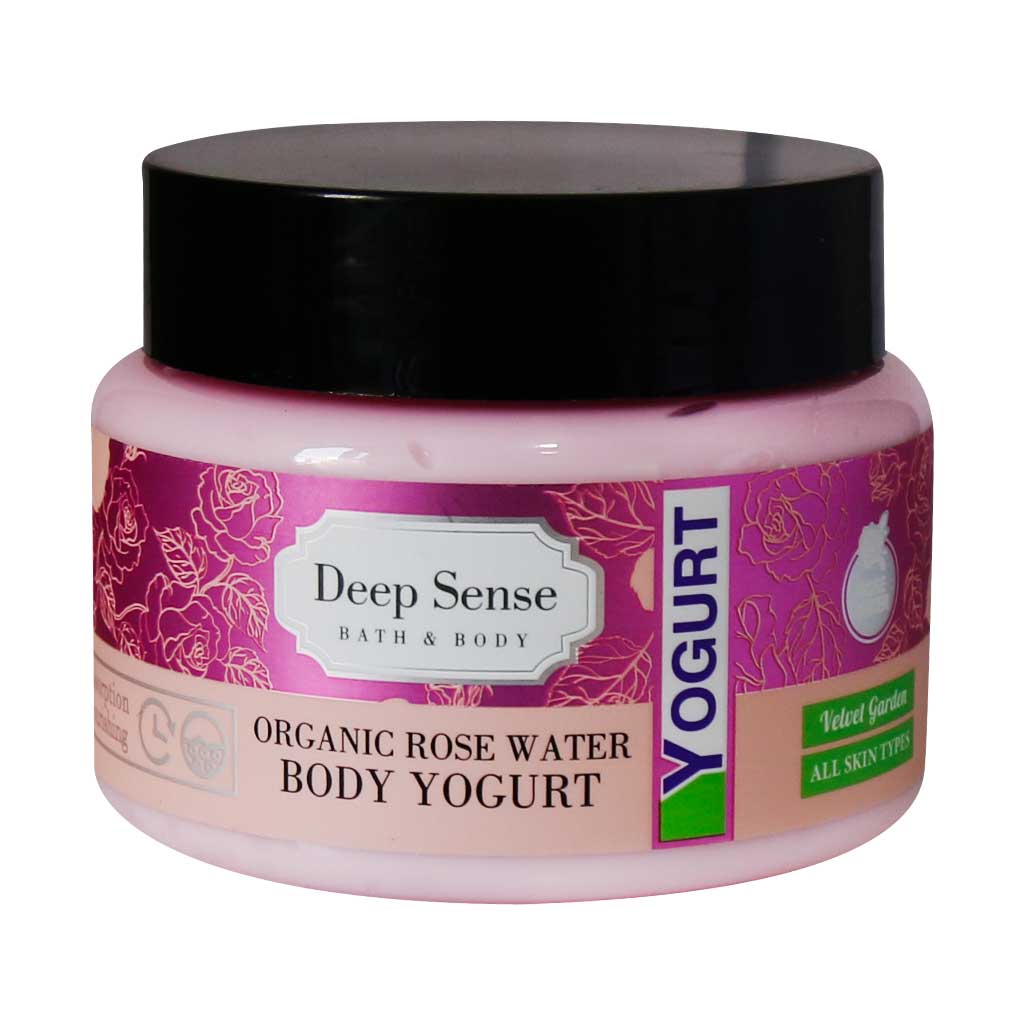 کرم ژل آبرسان بدن پوست حساس گلاب دیپ سنس250ml(ماست بدن)