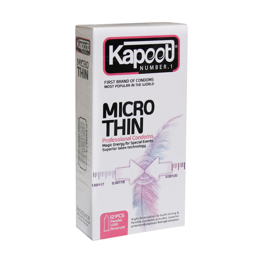 کاندوم فوق العاده نازک وبسیار محکم (نهایت حس پذیزی) Micro Thin کاپوت - 12 عددی/1عددی