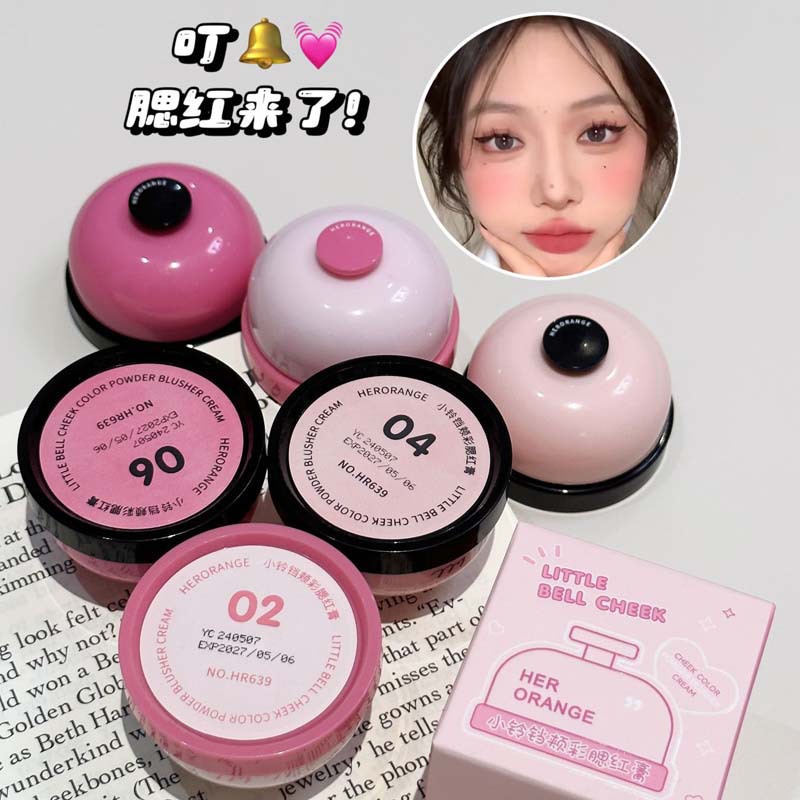 رژگونه پودری تک رنگ پددار(پوشش قوی) طرح زنگ هتل HERORANGE