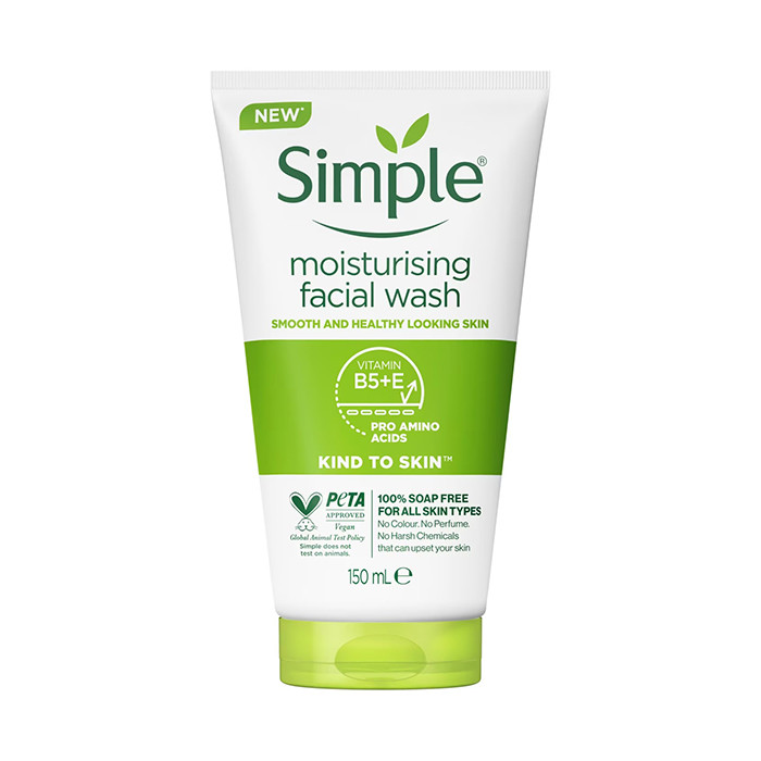 ژل شستشو صورت سیمپل مدل moisturising حجم 150ml ساخت لهستان
