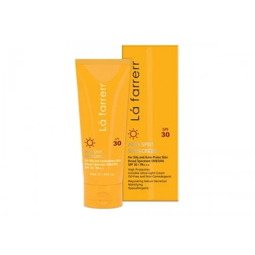 کرم ضدآفتاب بی رنگ Spf30 ضد لک پوست چرب و مستعد آکنه لافارر