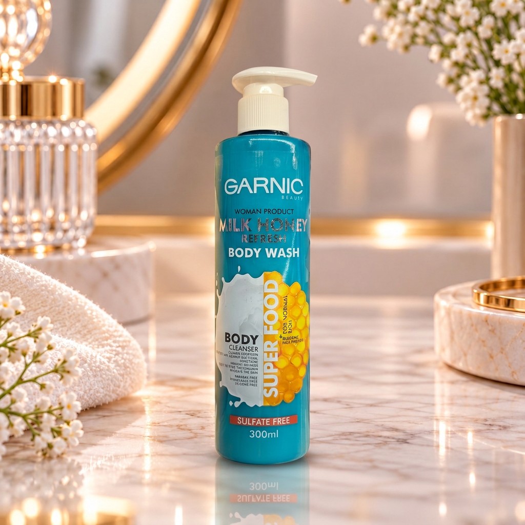 شامپو بدن گارنیک بیوتی مدل Milk Honey Refresh حجم 300 میل