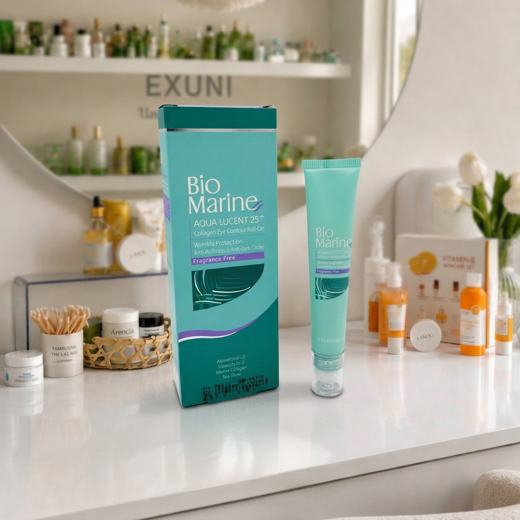 رول ضد چروک، پف و تیرگی دور چشم بیومارین مدل Aqua Lucent 25+ حجم 20 میل