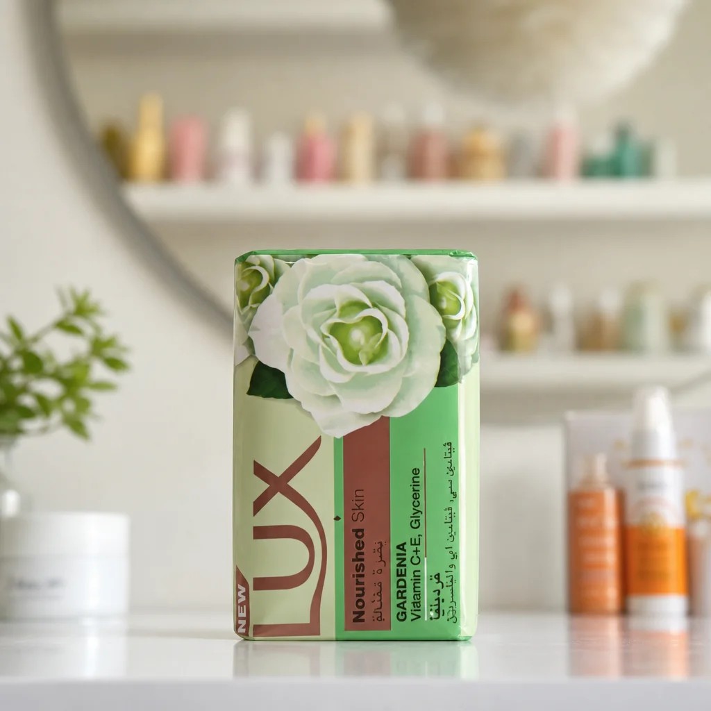 صابون لوکس مدل Nourished Skin با رایحه گاردنیا و ویتامین C، E و گلیسیرین