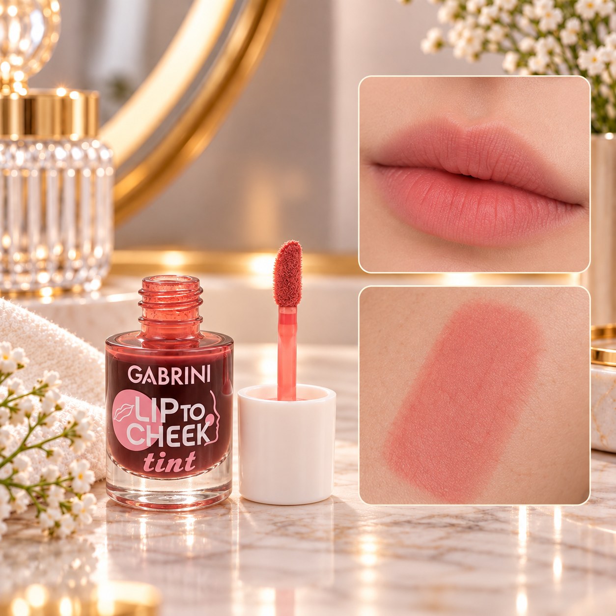 تینت لب و گونه گابرینی مدل Lip to Cheek شماره Rose Pink