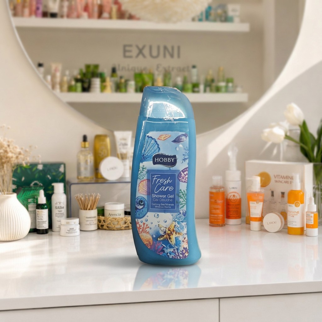 شاور ژل هوبی مدل Fresh Care حجم 500 میلی لیتر آبی