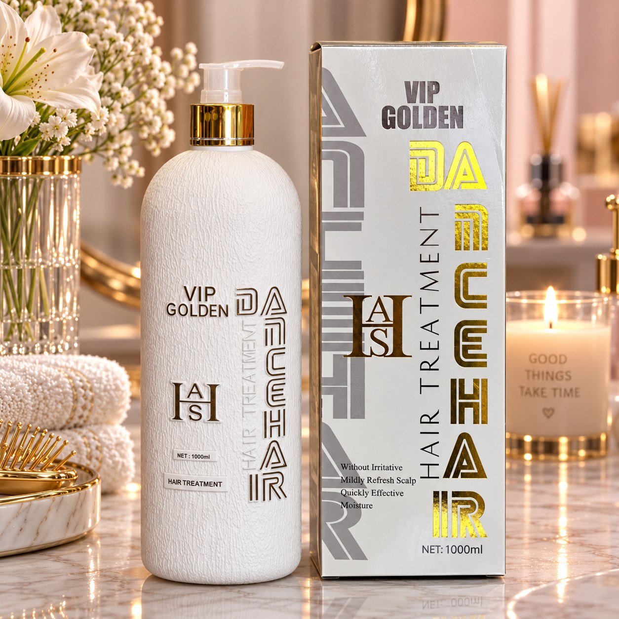ماسک مو دنس هیر مدل VIP Golden حجم 1000 میل