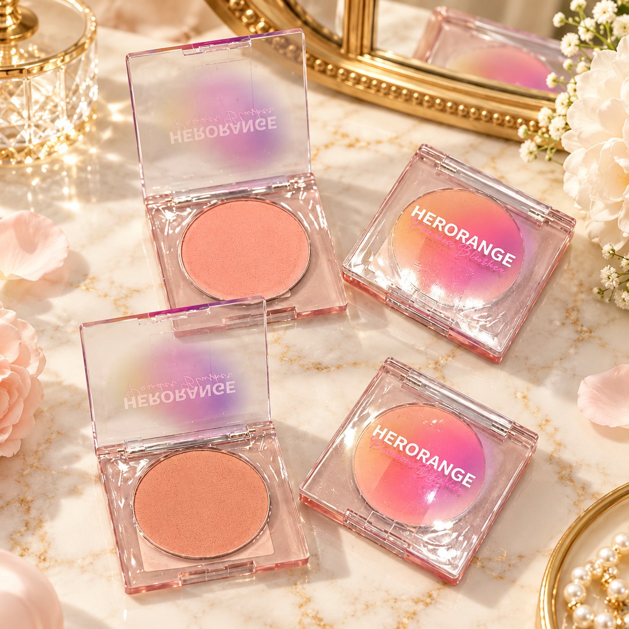 رژگونه پودری تک رنگ مات HERORANGE مدل Dreamy Heart