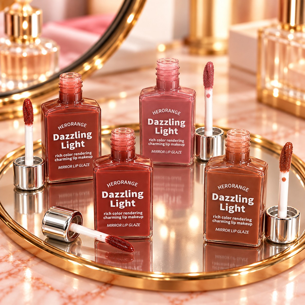 لیپ گلاس شیشه ای HERORANGE مدل Dazzling Light