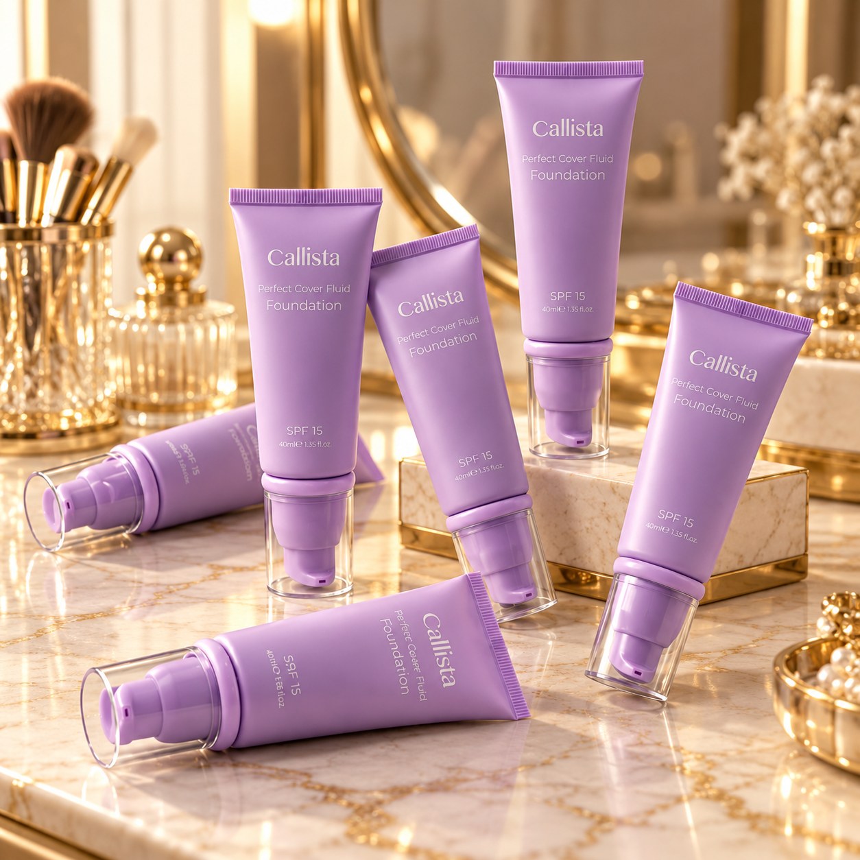 کرم پودر فلوییدی کالیستا Perfect Cover (پوشانندگی وماندگاری بالامناسب آرایش روزانه و حرفه‌ای) 40ML