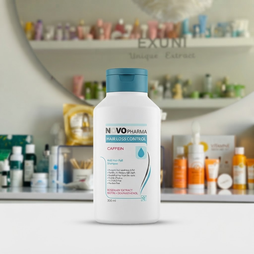 شامپو ضد ریزش نوو فارما مدل Hair Loss Control حاوی کافئین حجم 300 میلی لیتر