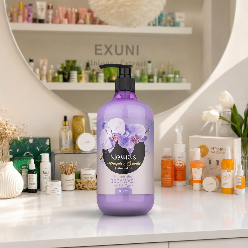 شامپو بدن نیوتیس مدل Purple Orchid & Almond Oil حجم ۱۰۰۰ میلی لیتر