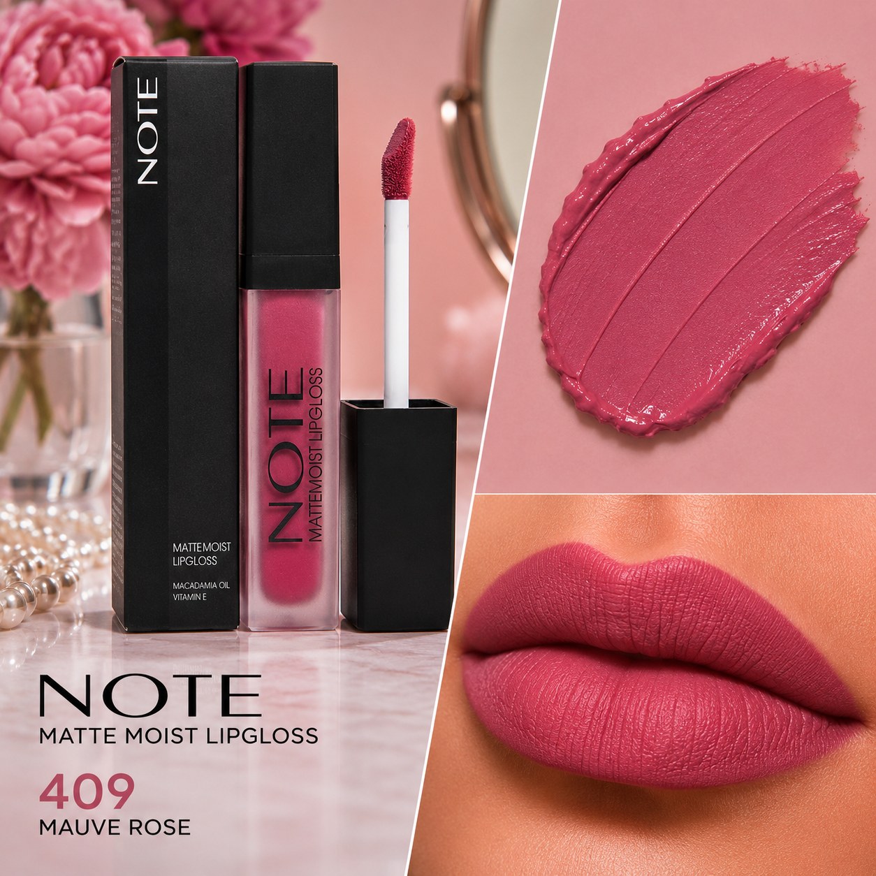 برق لب مات مویست نوت مدل Matte Moist Lipgloss شماره 409
